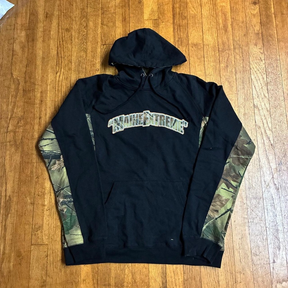 Trail Crest Realtree Camo Black Pullover Hoodie Maine Extreme Mens XL